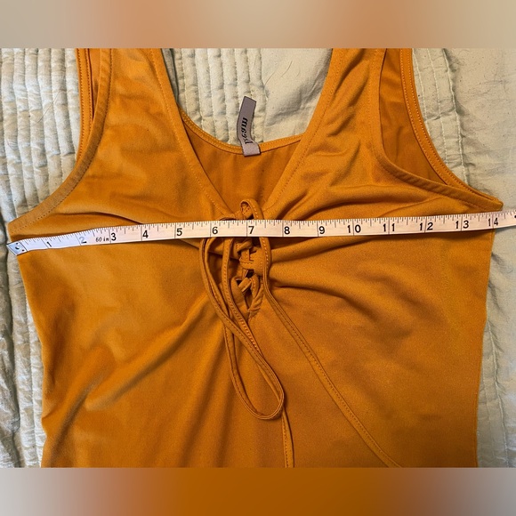 Dream Mustard Yellow Tank Top Snap Closure Bodysuit - Picture 9 of 9